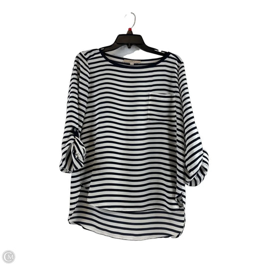 Top 3/4 Sleeve Basic By Loft In Striped Pattern, Size: S