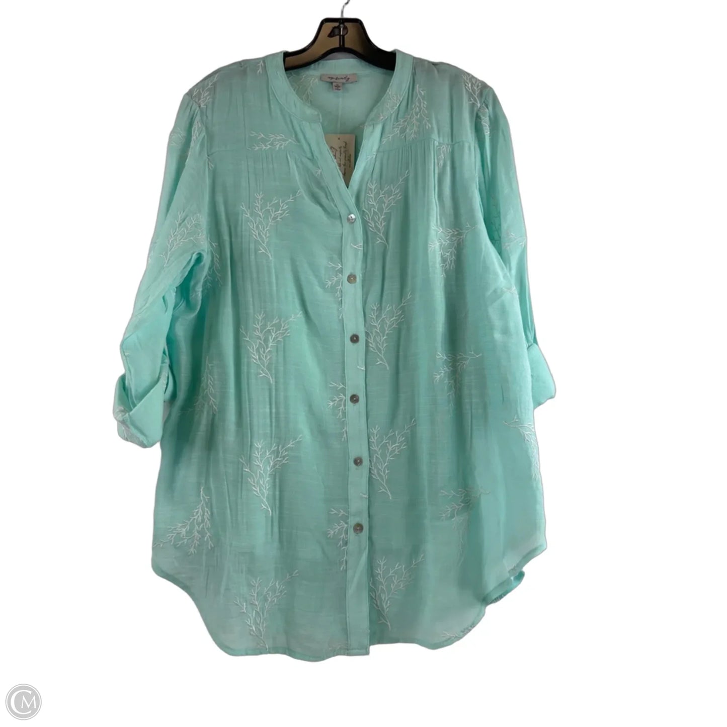 Top 3/4 Sleeve By Clothes Mentor In Green, Size: M