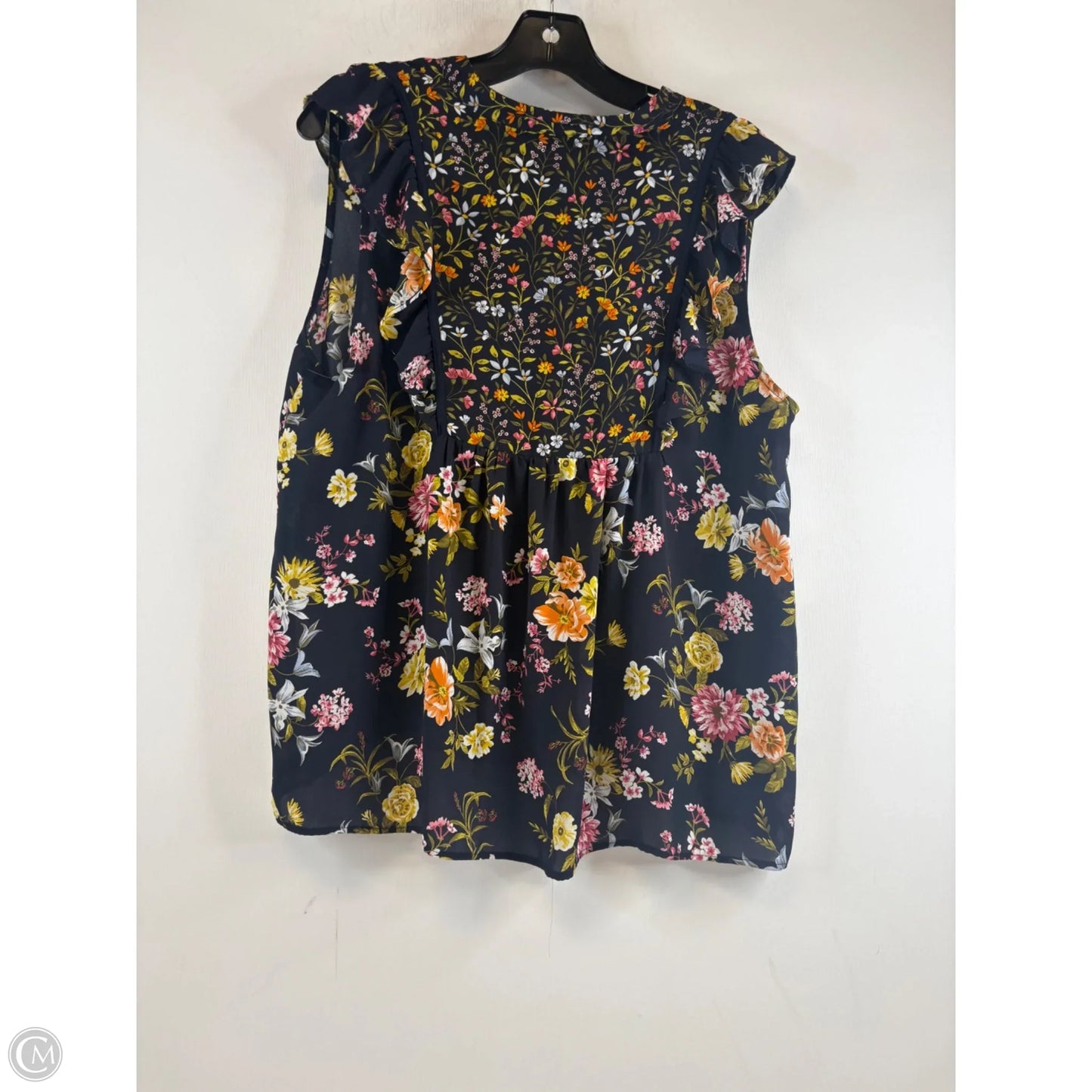Top Short Sleeve By Loft In Floral Print, Size: L