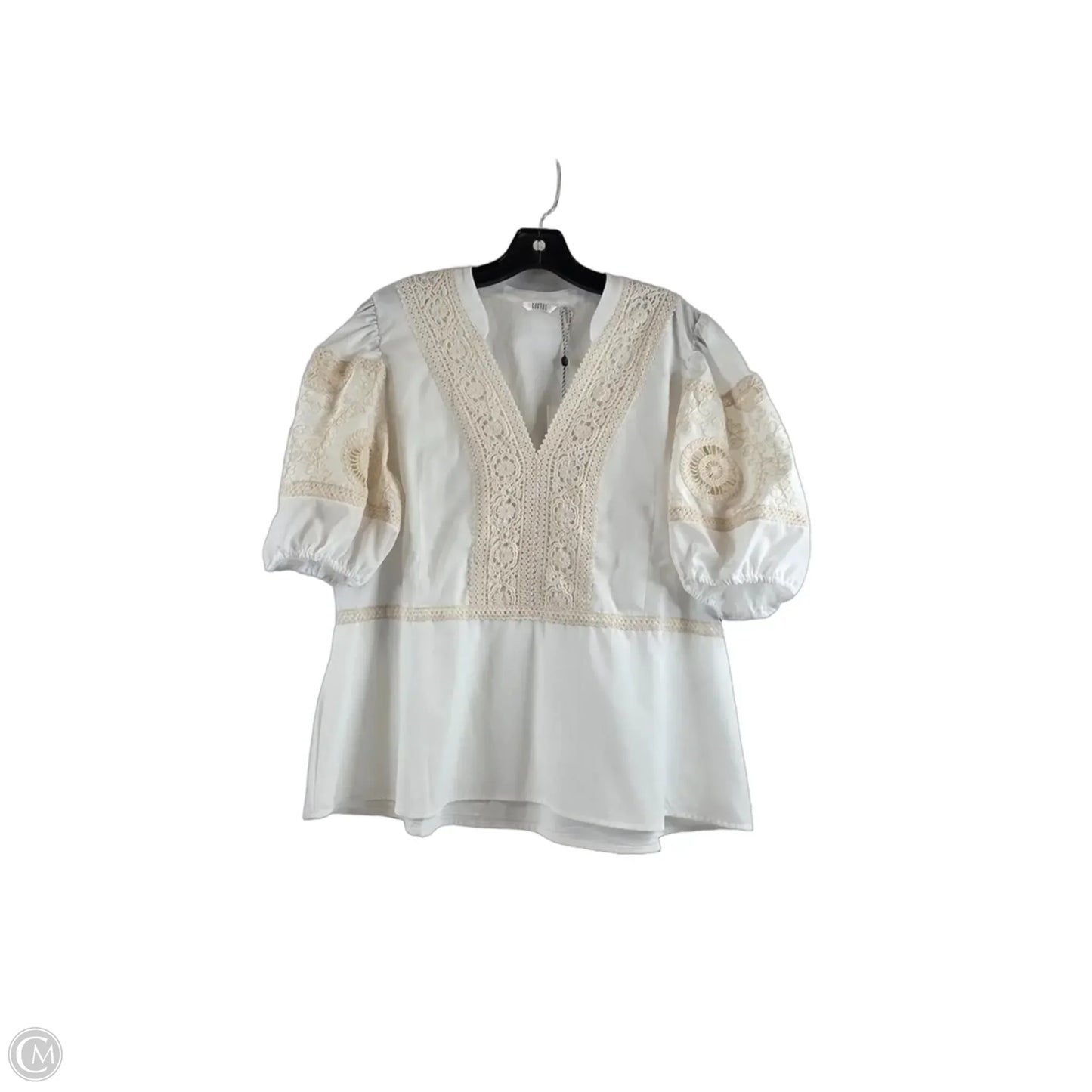 Top Short Sleeve By Kaktus In Ivory, Size: Xl