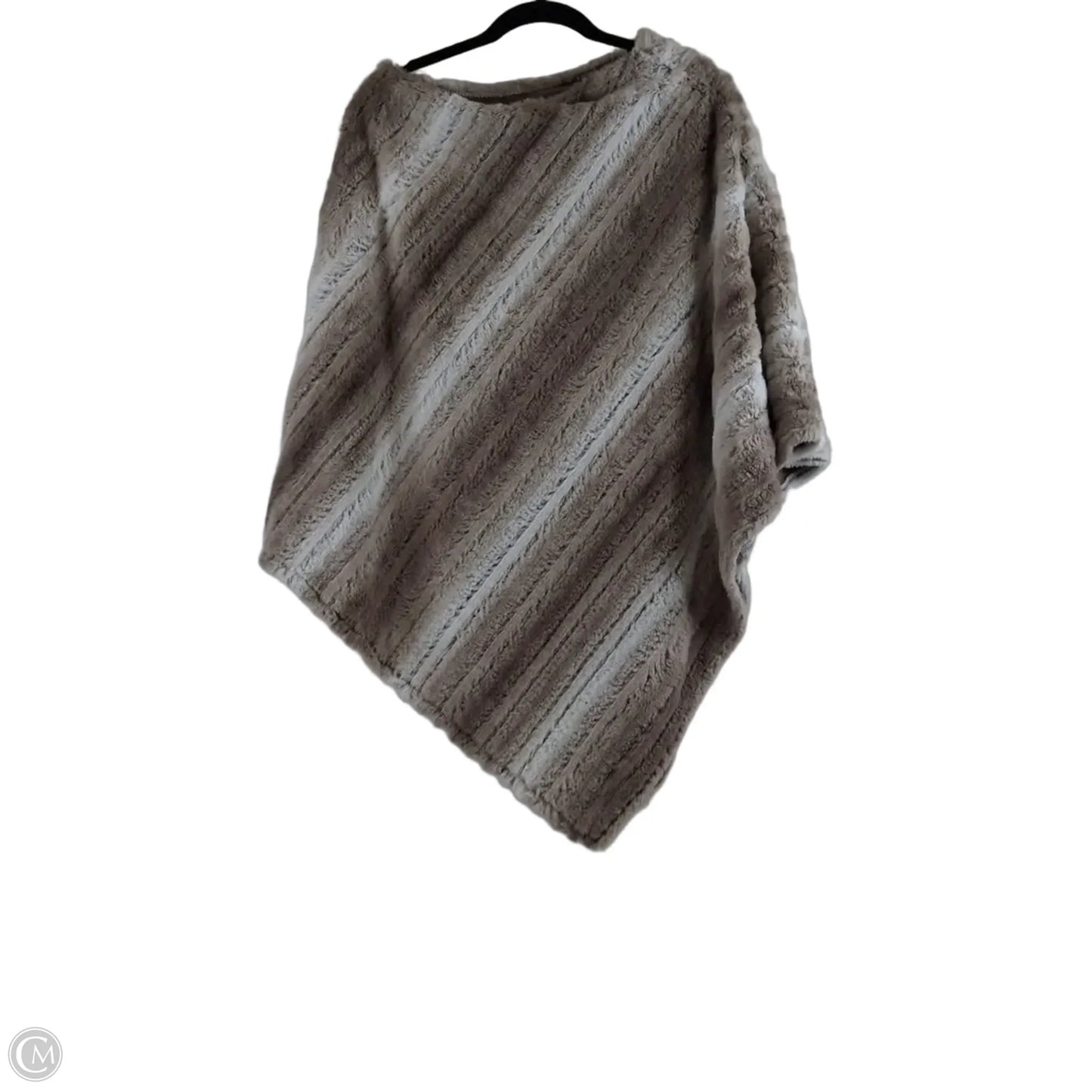 Poncho By Clothes Mentor In Brown & Cream, Size: Osfm