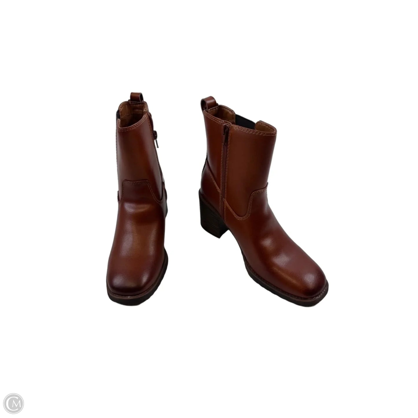 Boots Ankle Heels By Zodiac In Brown, Size: 8