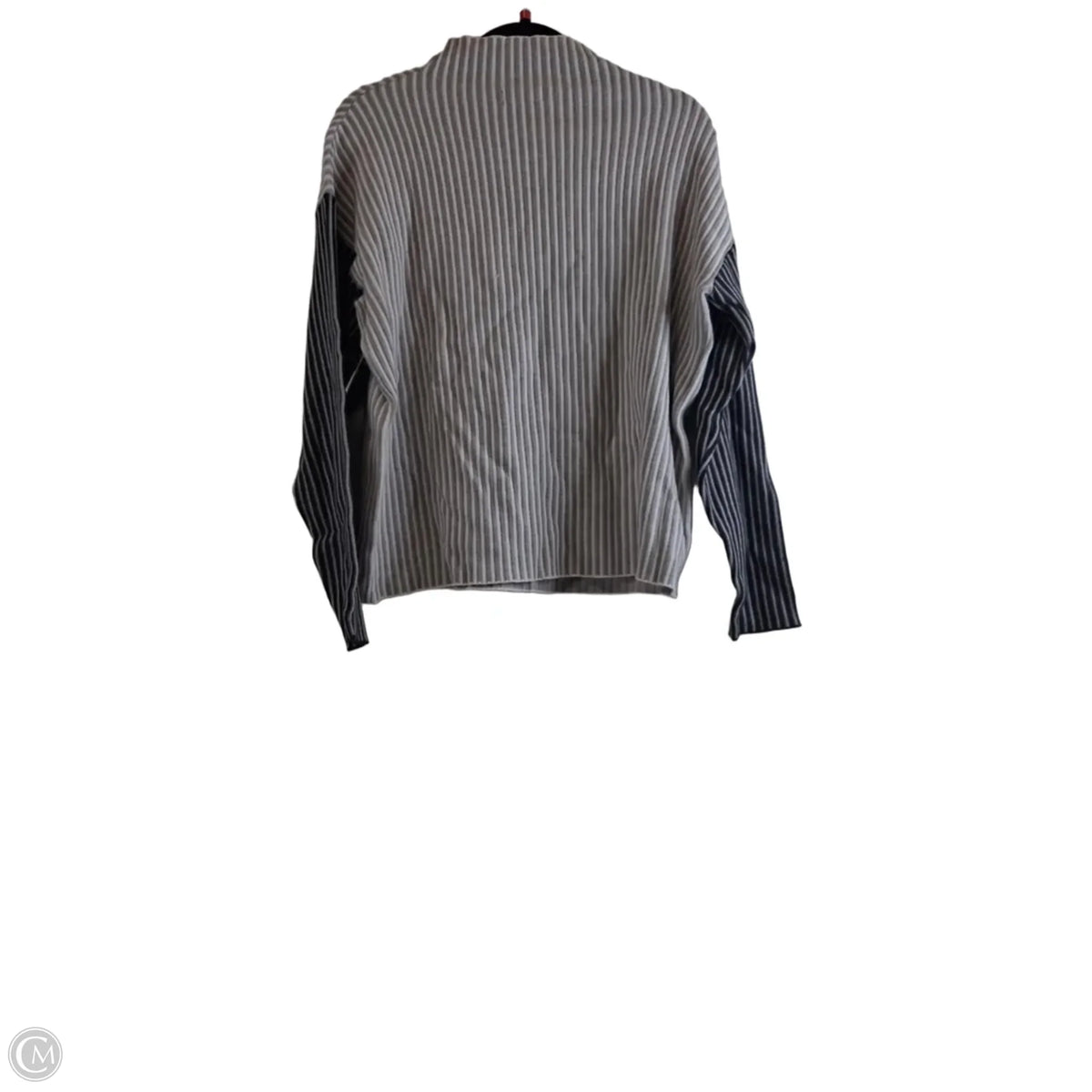 Sweater By Adrienne Vittadini In Grey & White, Size: M