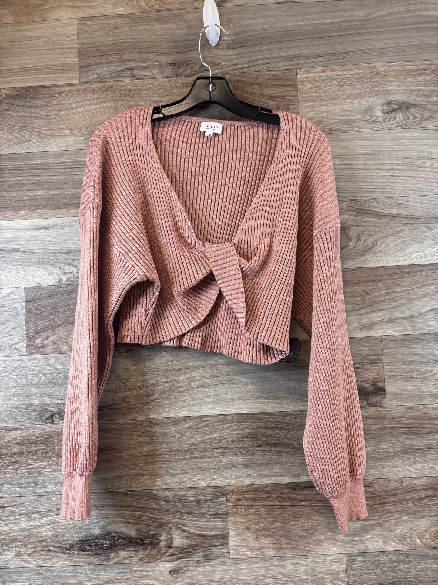 Top Long Sleeve Basic By Le Lis In Pink, Size: L