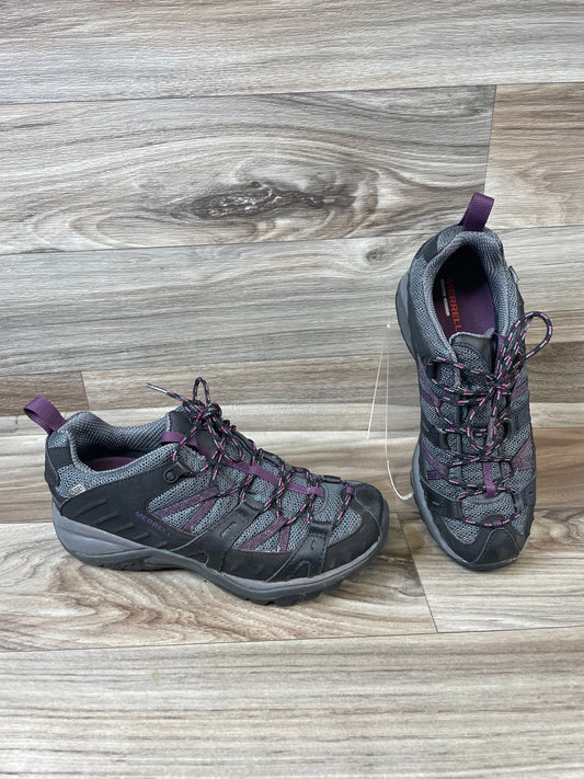 Shoes Hiking By Merrell In Grey & Purple, Size: 8