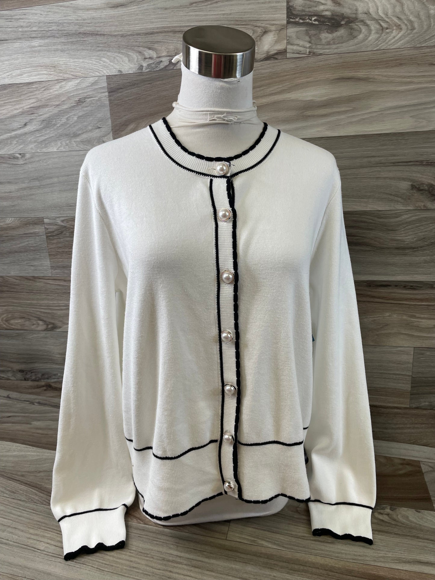 Cardigan By Adrianna Papell In White, Size: M