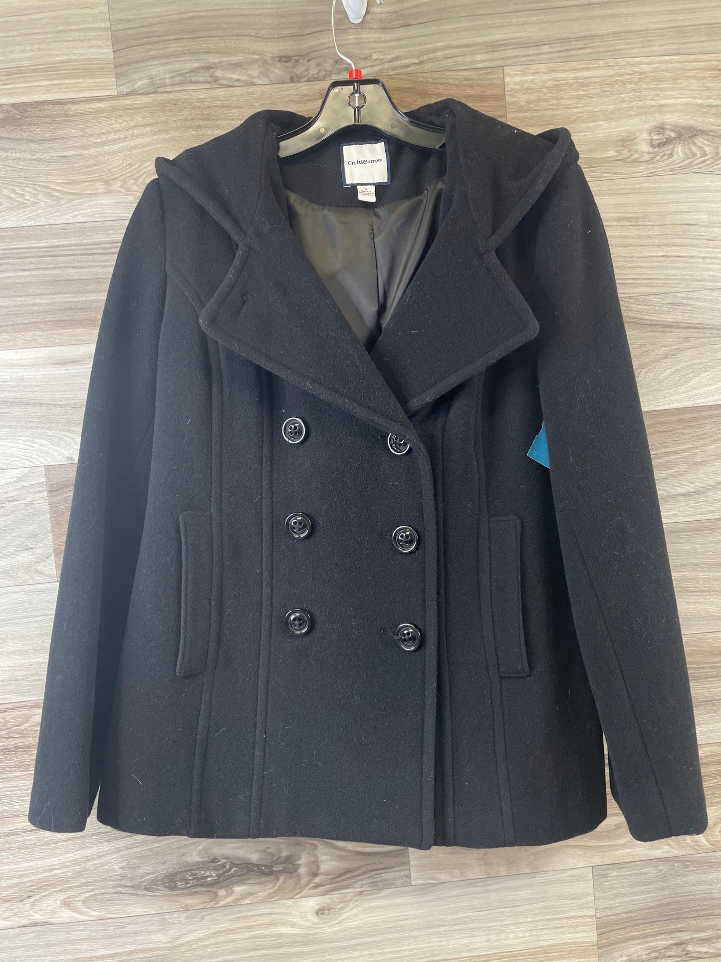 Coat Peacoat By Croft And Barrow In Black, Size: S