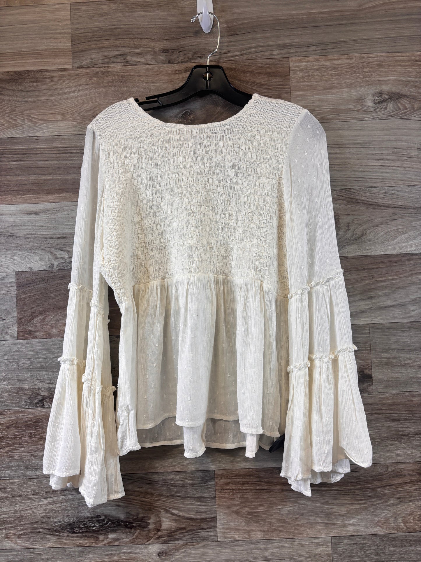 Top Long Sleeve By American Eagle In White, Size: S