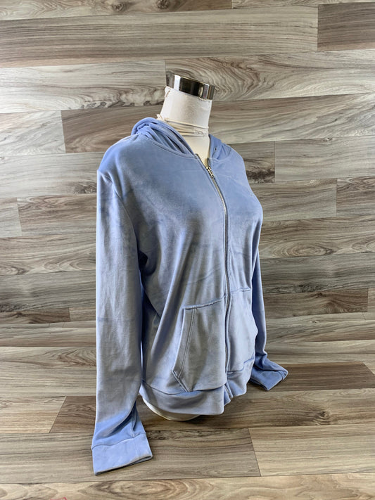 Athletic Top Long Sleeve Hoodie By Pink In Blue, Size: M