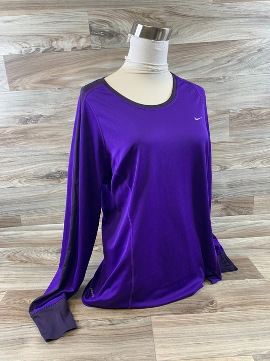 Athletic Top Long Sleeve Crewneck By Nike Apparel In Purple, Size: Xl