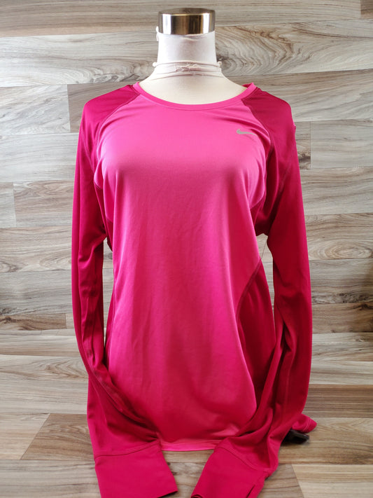 Athletic Top Long Sleeve Crewneck By Nike Apparel In Pink, Size: Xl