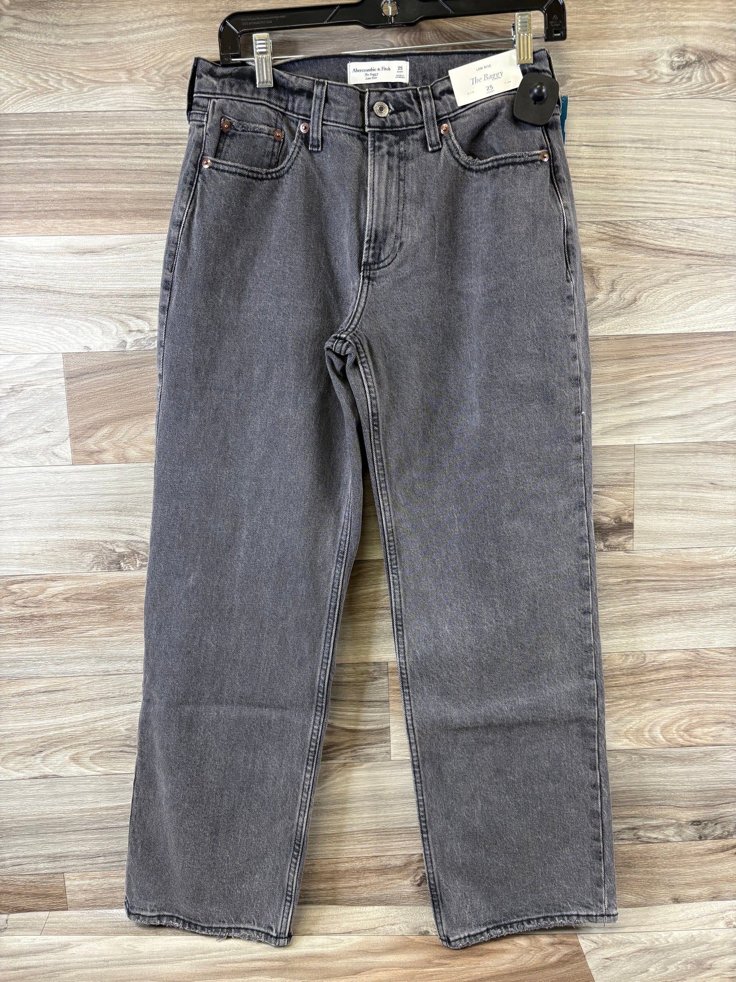 Jeans Straight By Abercrombie And Fitch In Black Denim, Size: 2