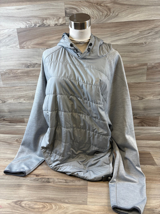 Athletic Top Long Sleeve Hoodie By Under Armour In Grey, Size: Xl