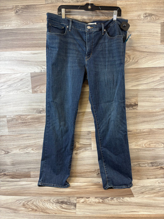 Jeans Straight By Levis In Blue Denim, Size: 12