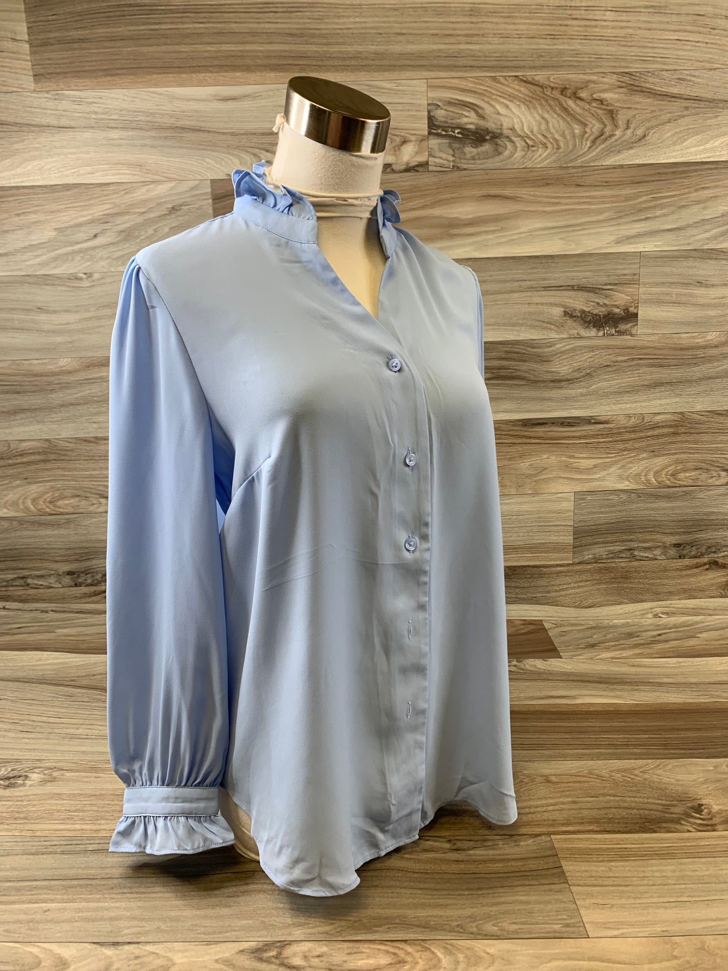 Top Long Sleeve Basic By Ann Taylor In Blue, Size: S