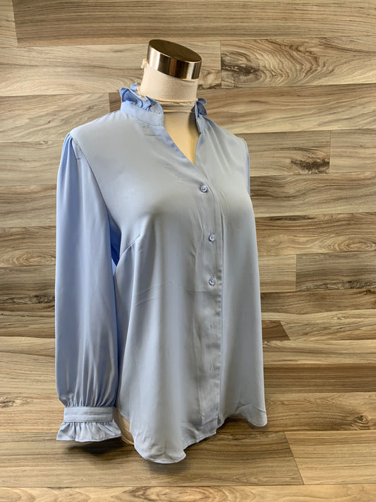 Top Long Sleeve Basic By Ann Taylor In Blue, Size: S