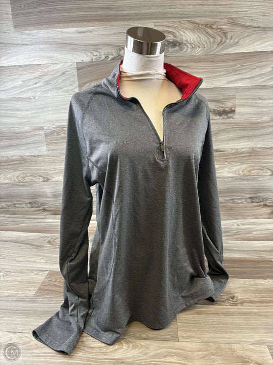 Athletic Top Long Sleeve Collar By Danskin Now In Grey & Red, Size: Xl