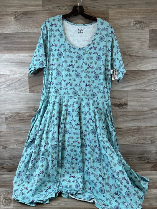 Dress Casual Midi By Clothes Mentor In Blue, Size: 2x