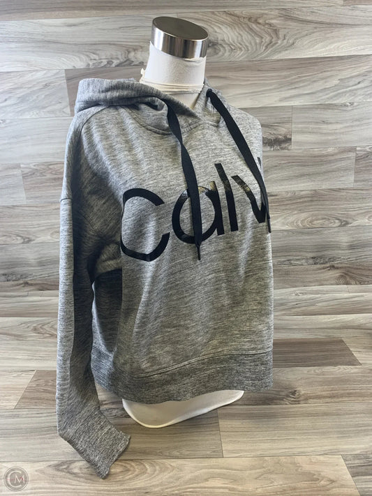 Sweatshirt Hoodie By Calvin Klein Performance In Grey, Size: L