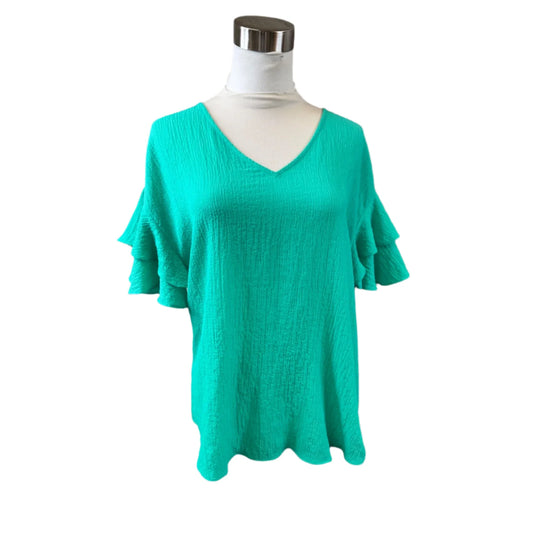 Top Short Sleeve By Apt 9 In Green, Size: S
