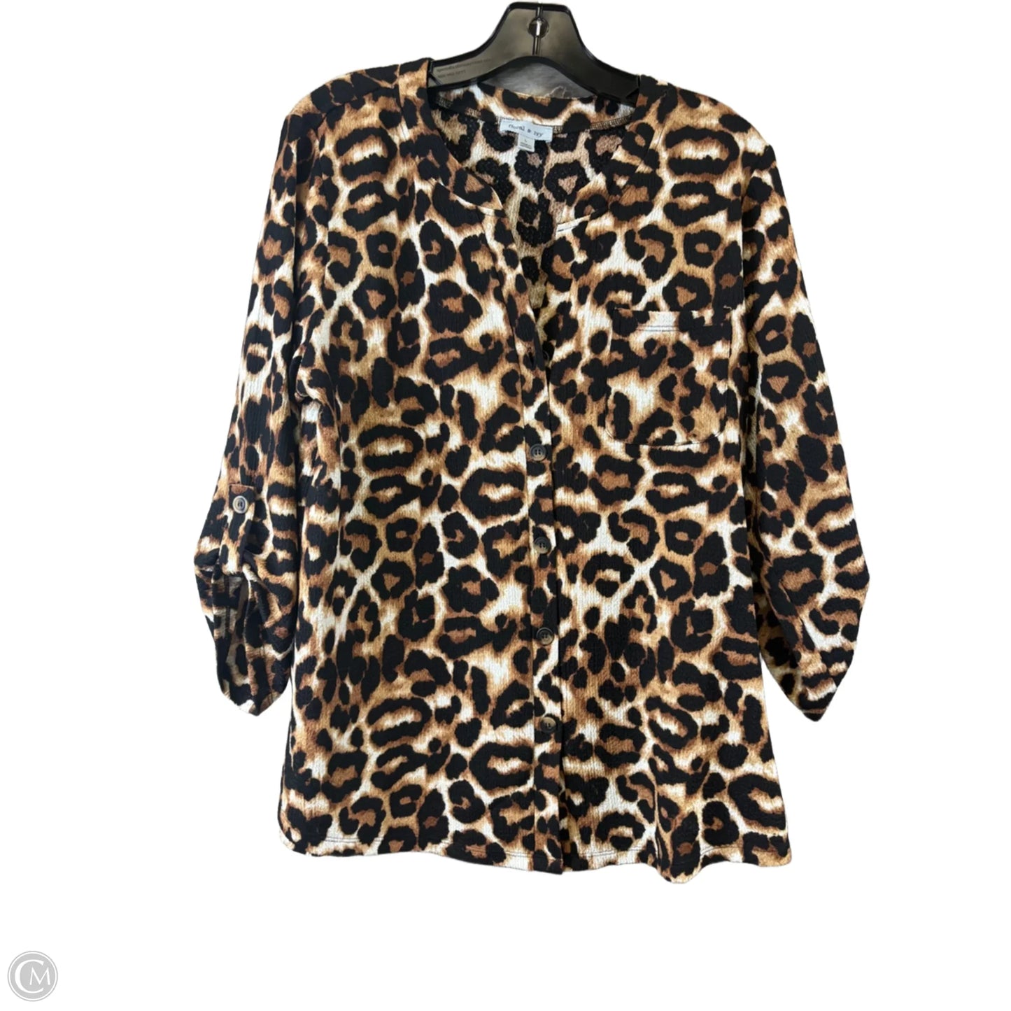 Top Long Sleeve By Clothes Mentor In Animal Print, Size: L