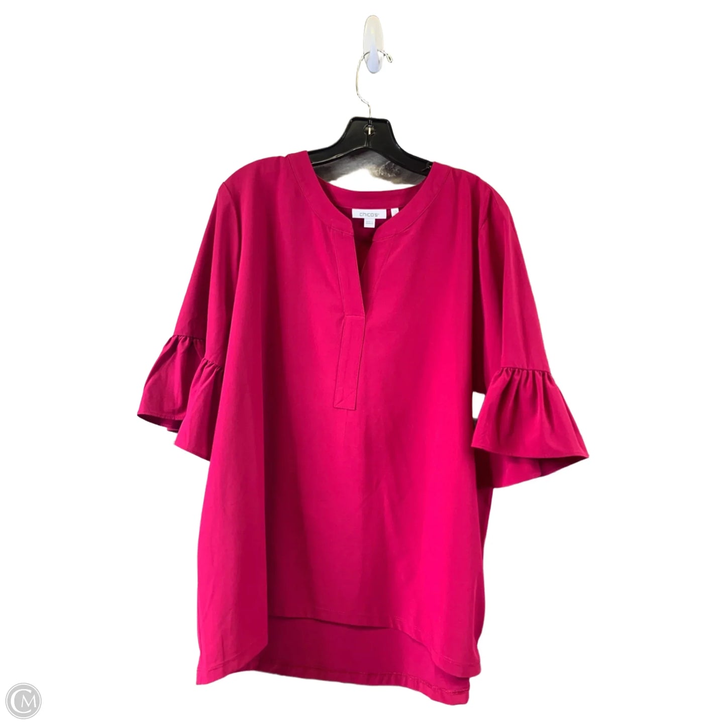Top Short Sleeve By Chicos In Pink, Size: Xl