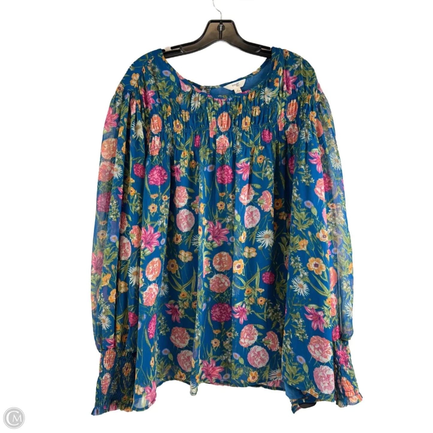 Top Long Sleeve By Terra & Sky In Floral Print, Size: 3x