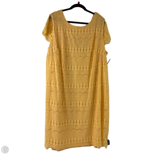 Dress Casual Midi By Dressbarn In Yellow, Size: 3x