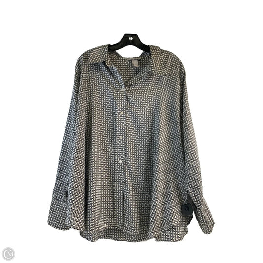 Top Long Sleeve By H&m In Black & White, Size: Xxl