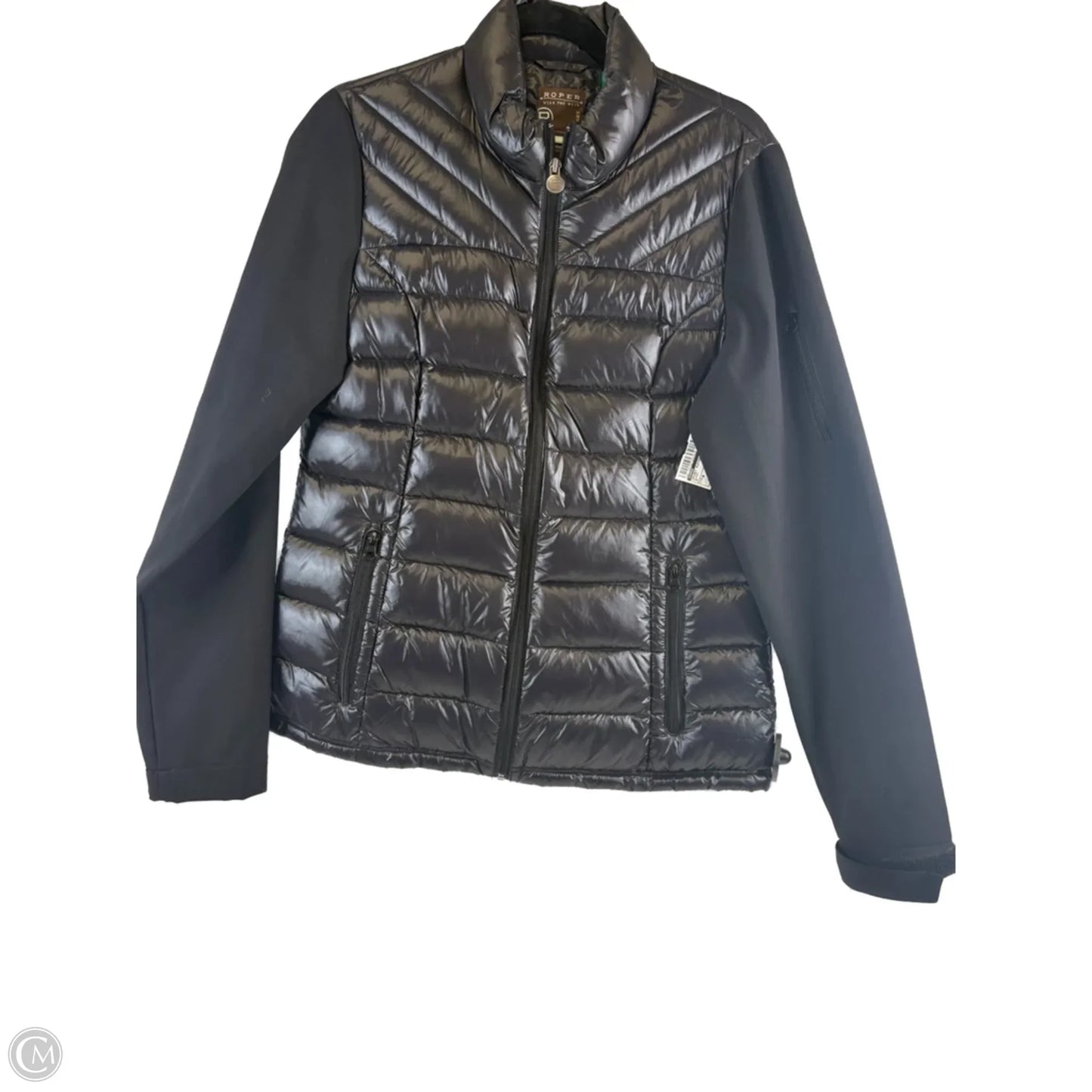 Jacket Puffer & Quilted By Roper In Black, Size: M