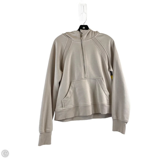 Sweatshirt Hoodie By Danskin In Cream, Size: M