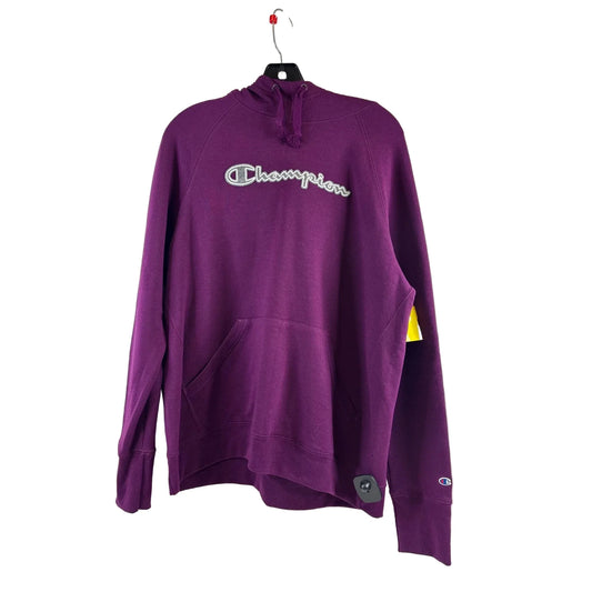 Sweatshirt Hoodie By Champion In Purple, Size: L