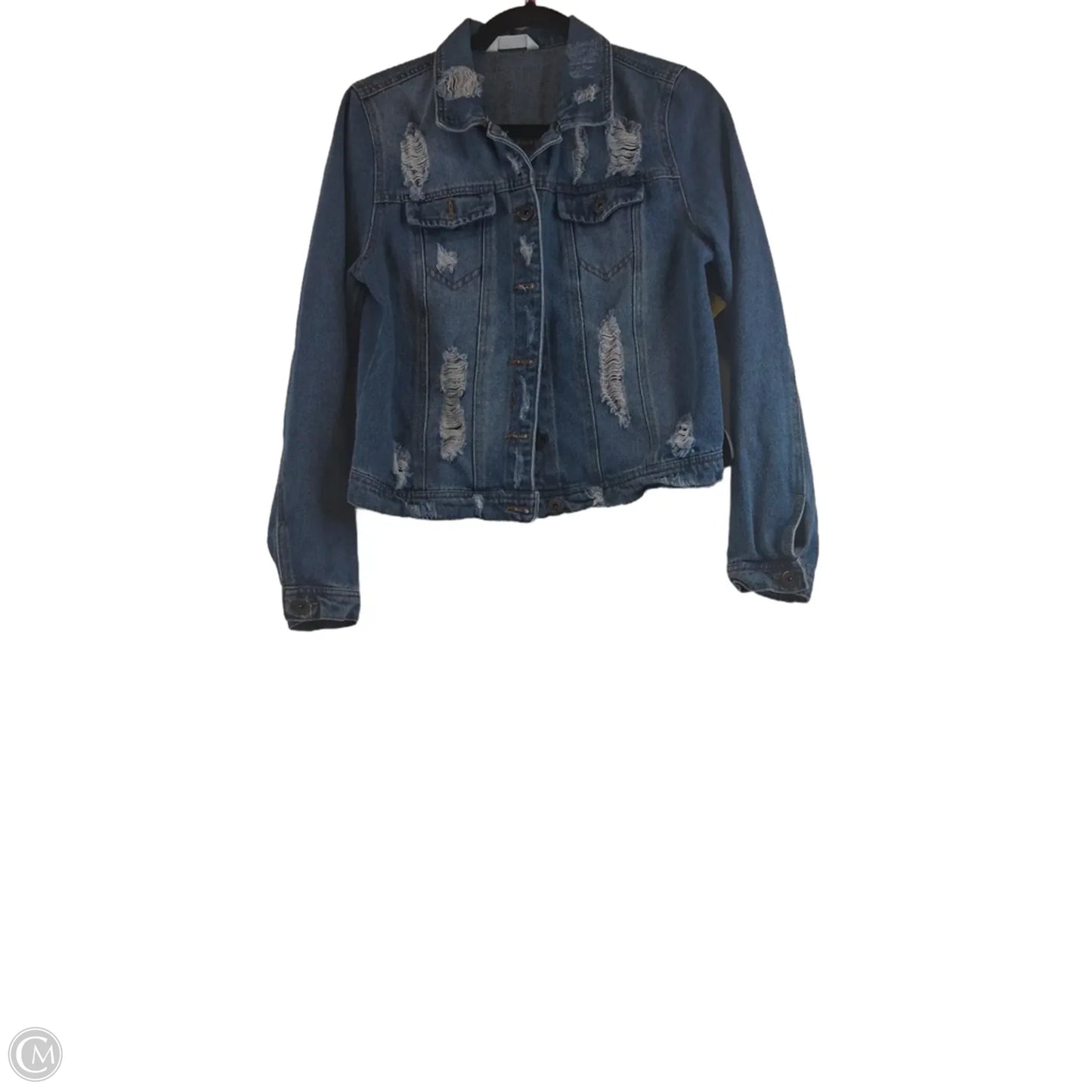 Jacket Denim By Highway In Blue Denim, Size: L