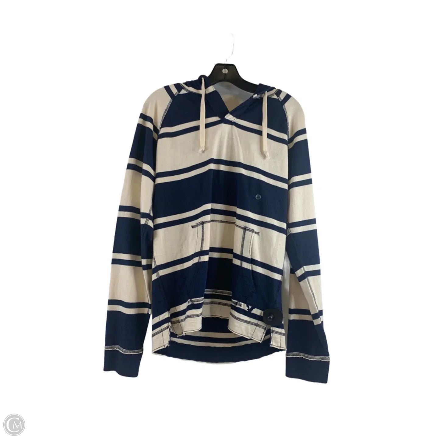 Top Long Sleeve By American Eagle In Blue & Cream, Size: Xs