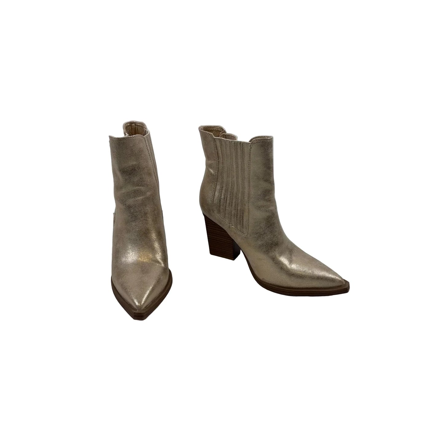 Boots Ankle Heels By Mia In Gold, Size: 6.5