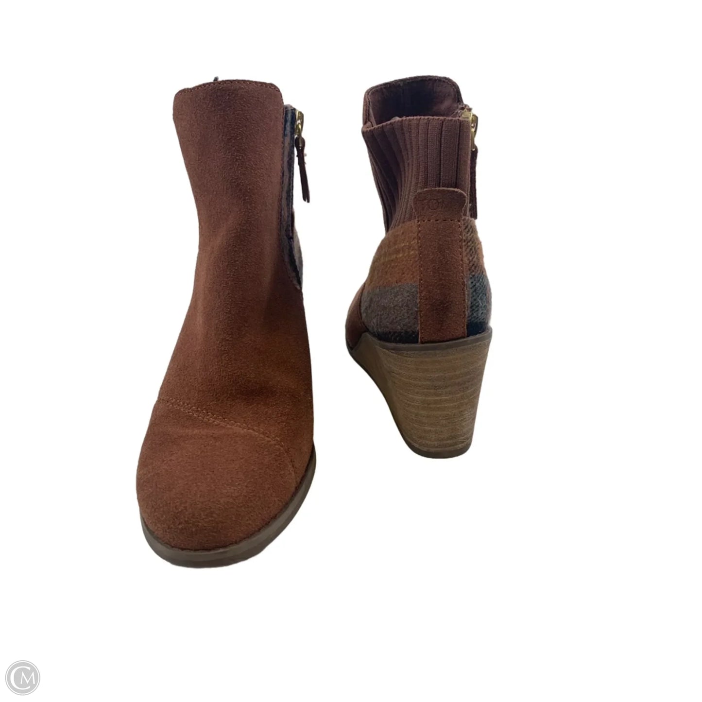 Boots Ankle Heels By Toms In Brown & Green, Size: 6.5