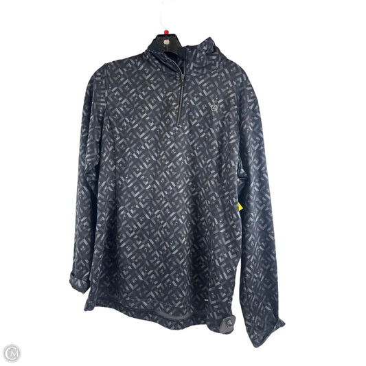 Athletic Top Long Sleeve Collar By Clothes Mentor In Black & Silver, Size: Xl