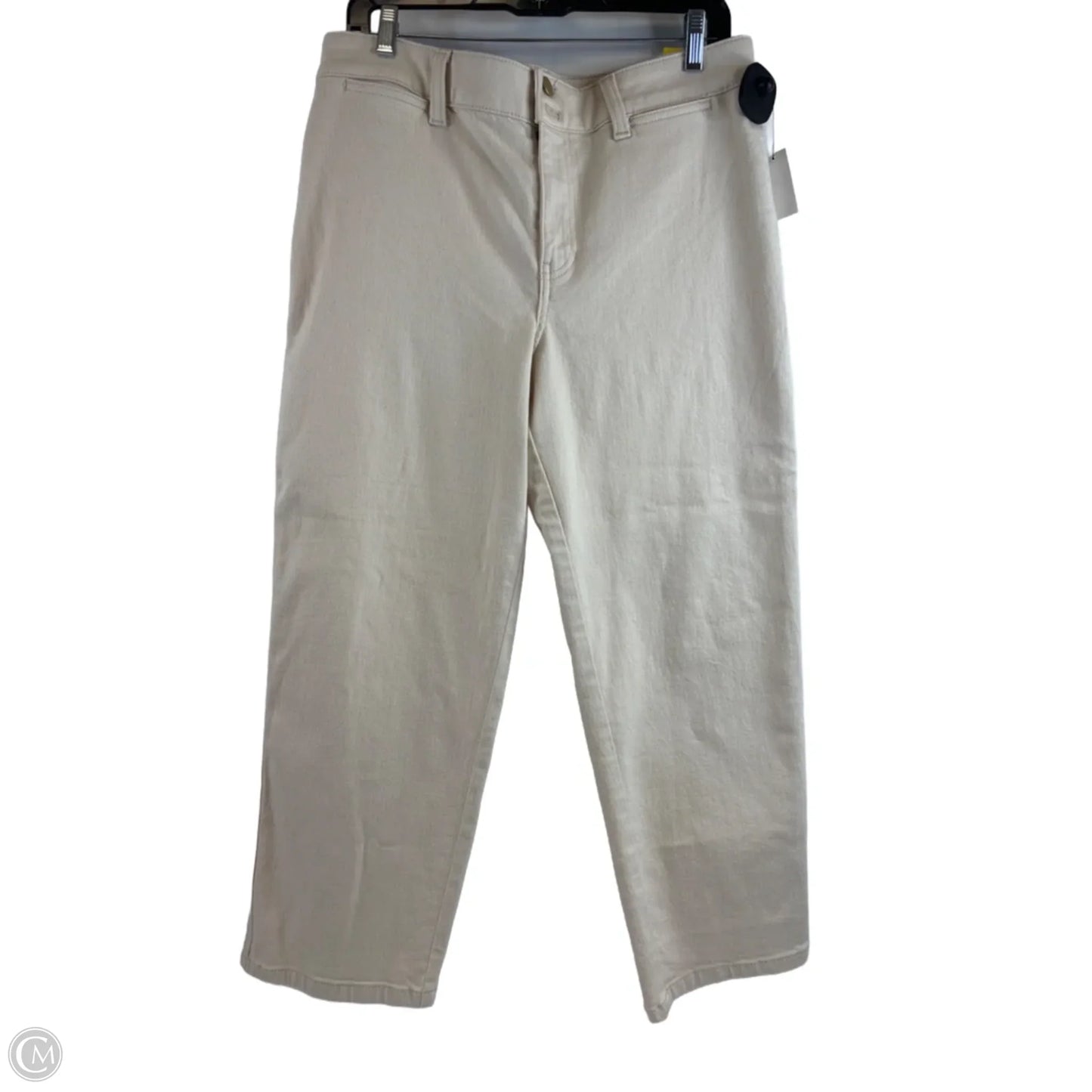 Jeans Straight By Talbots In Cream, Size: 12p