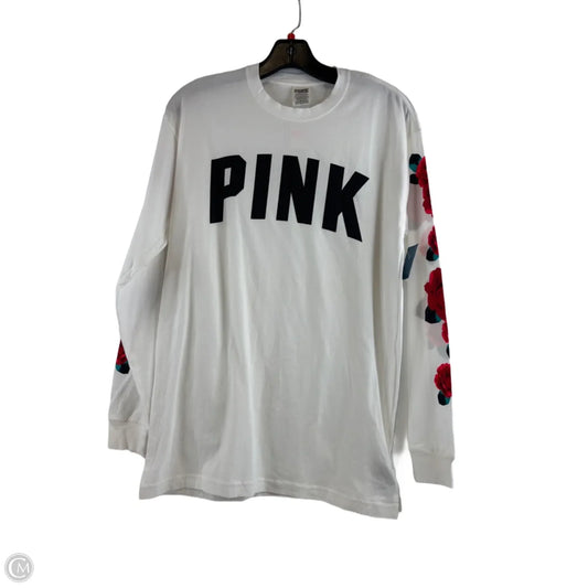 Athletic Top Long Sleeve Crewneck By Pink In Red & White, Size: Xs