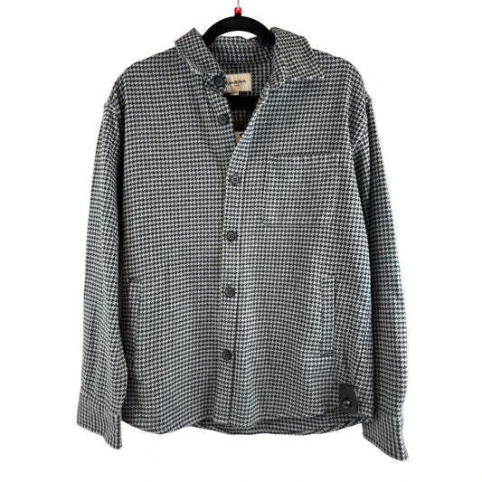 Jacket Shirt By Clothes Mentor In Black & Grey, Size: S