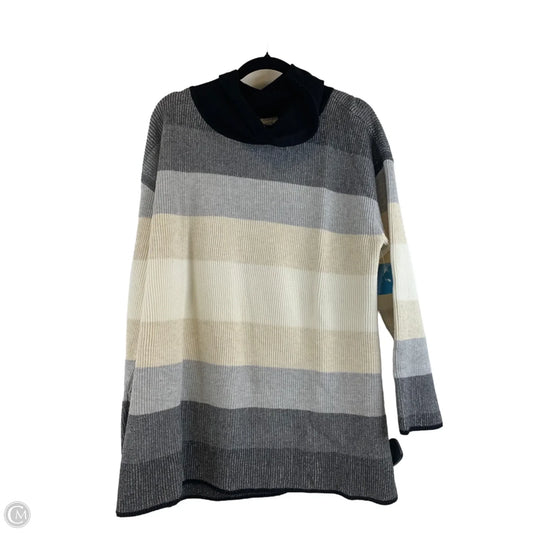 Sweater By Talbots In Grey & White, Size: Xl