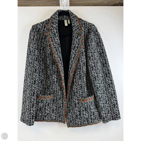 Blazer By Clothes Mentor In Black & White, Size: L