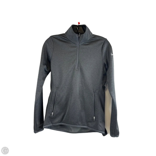 Athletic Top Long Sleeve Collar By Nike Apparel In Grey, Size: Xs