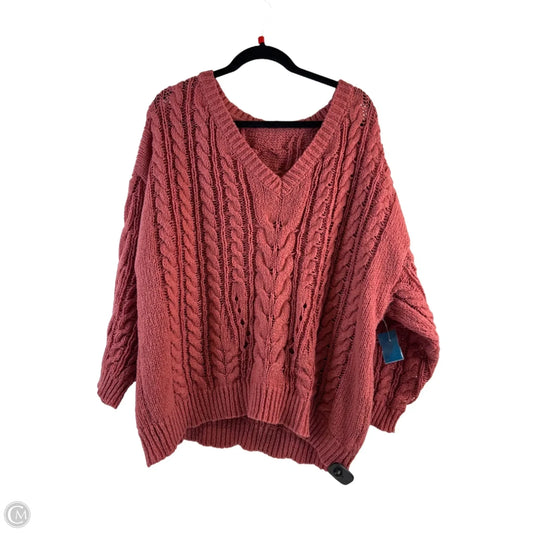 Sweater By Shein In Coral, Size: 3x