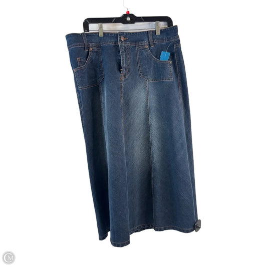 Skirt Midi By Bandolino In Blue Denim, Size: 14