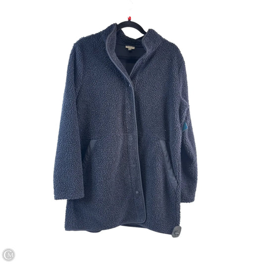Jacket Faux Fur & Sherpa By Talbots In Navy, Size: M