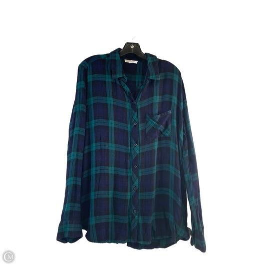 Top Long Sleeve By Beachlunchlounge In Blue & Green, Size: M