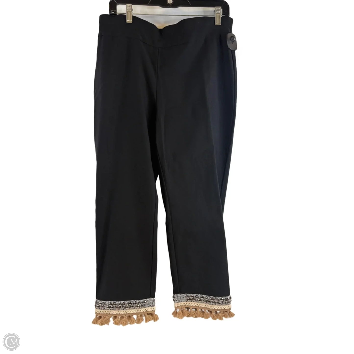 Pants Dress By Chicos In Black & Gold, Size: 12