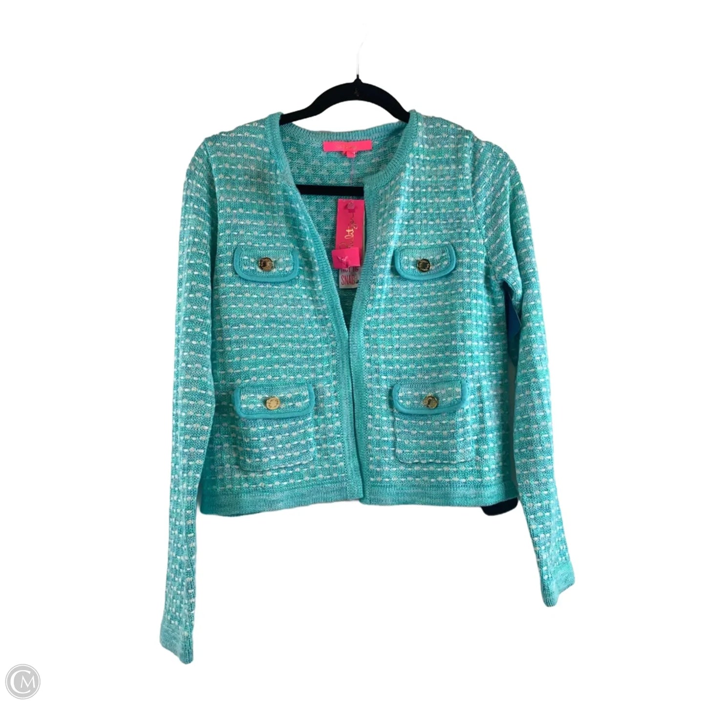 Sweater Cardigan Designer By Lilly Pulitzer In Blue, Size: S