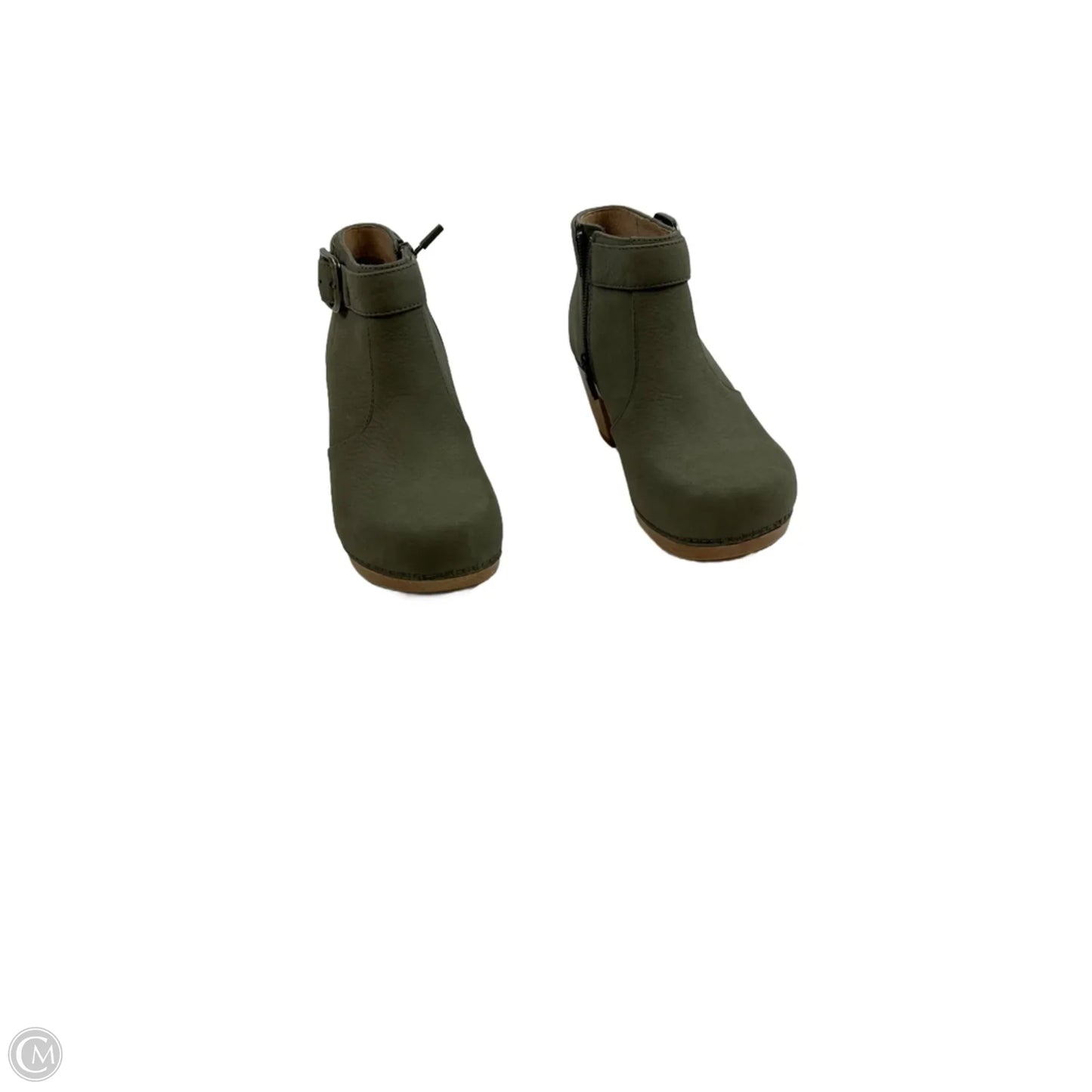 Shoes Heels Block By Dansko In Green & Tan, Size: 6